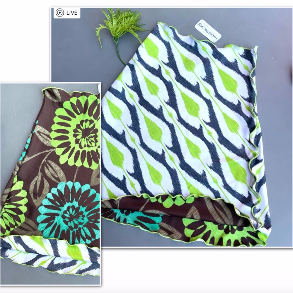 Reversible Bias Skirt Red and Orange - Picture 4 of 7